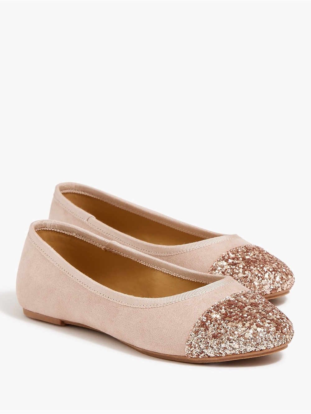 Crewcuts by J Crew Glitter Cap-Toe Ballet Flats- never worn